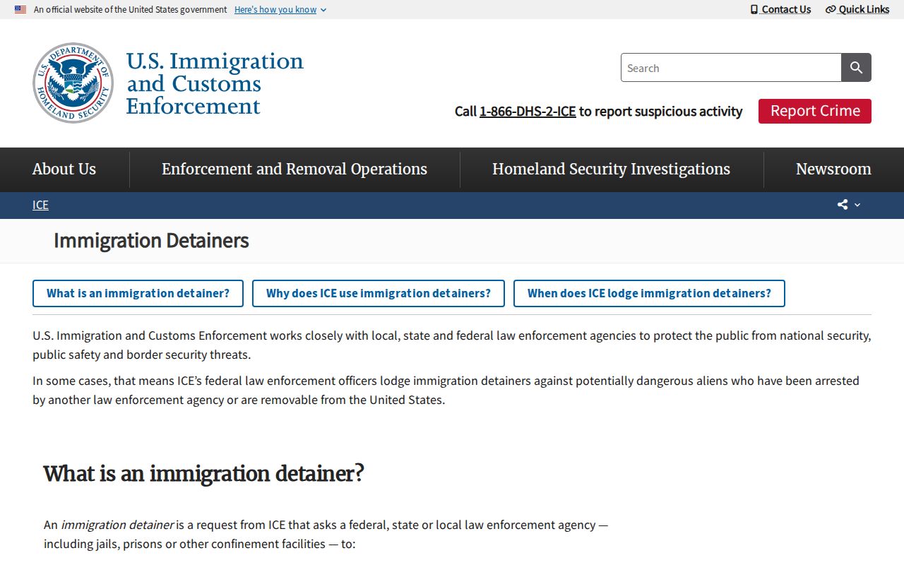 Lafayette County Detention Center release transfer and ICE detainer explanation