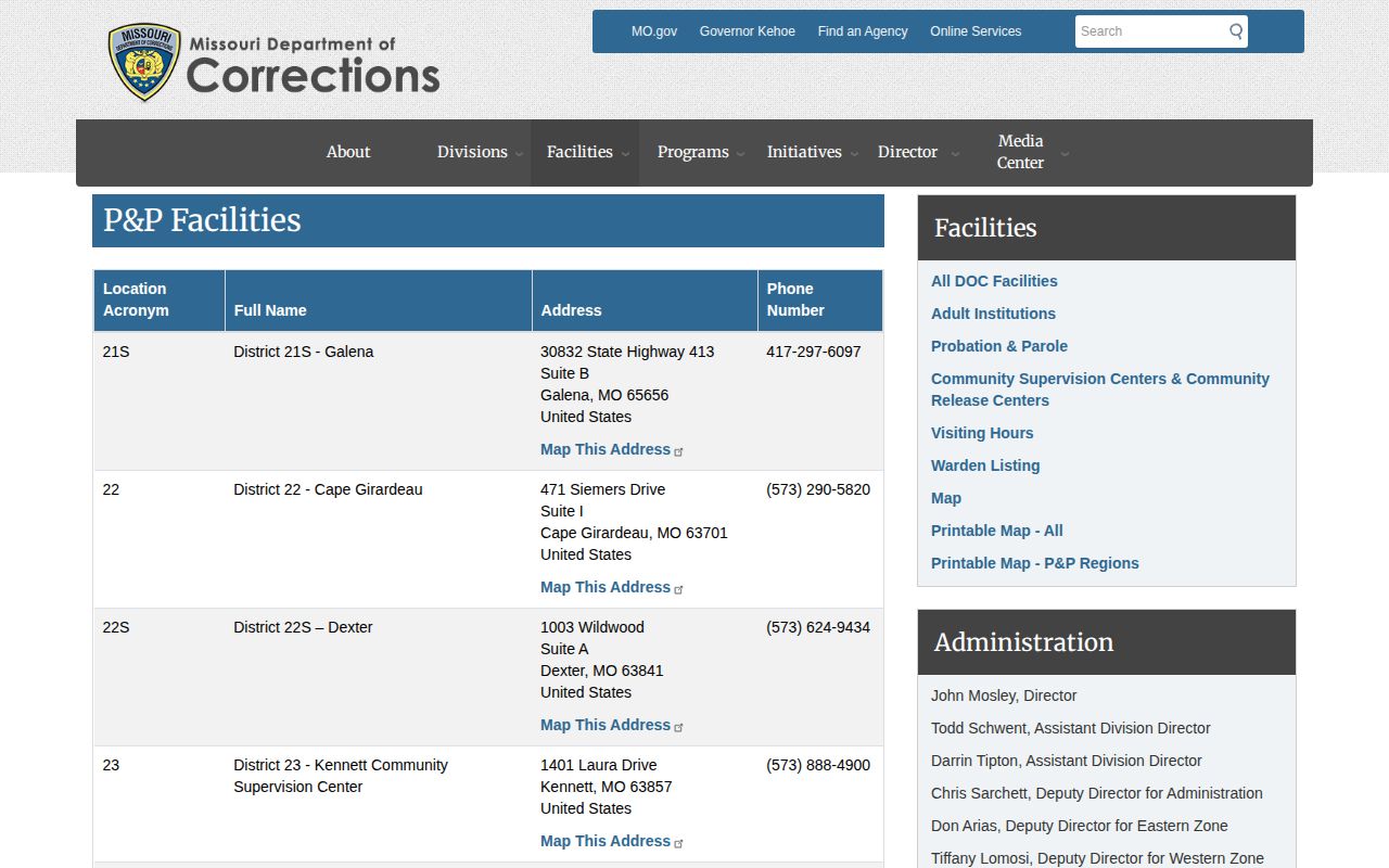 Lafayette County parole and probation District 29 listing